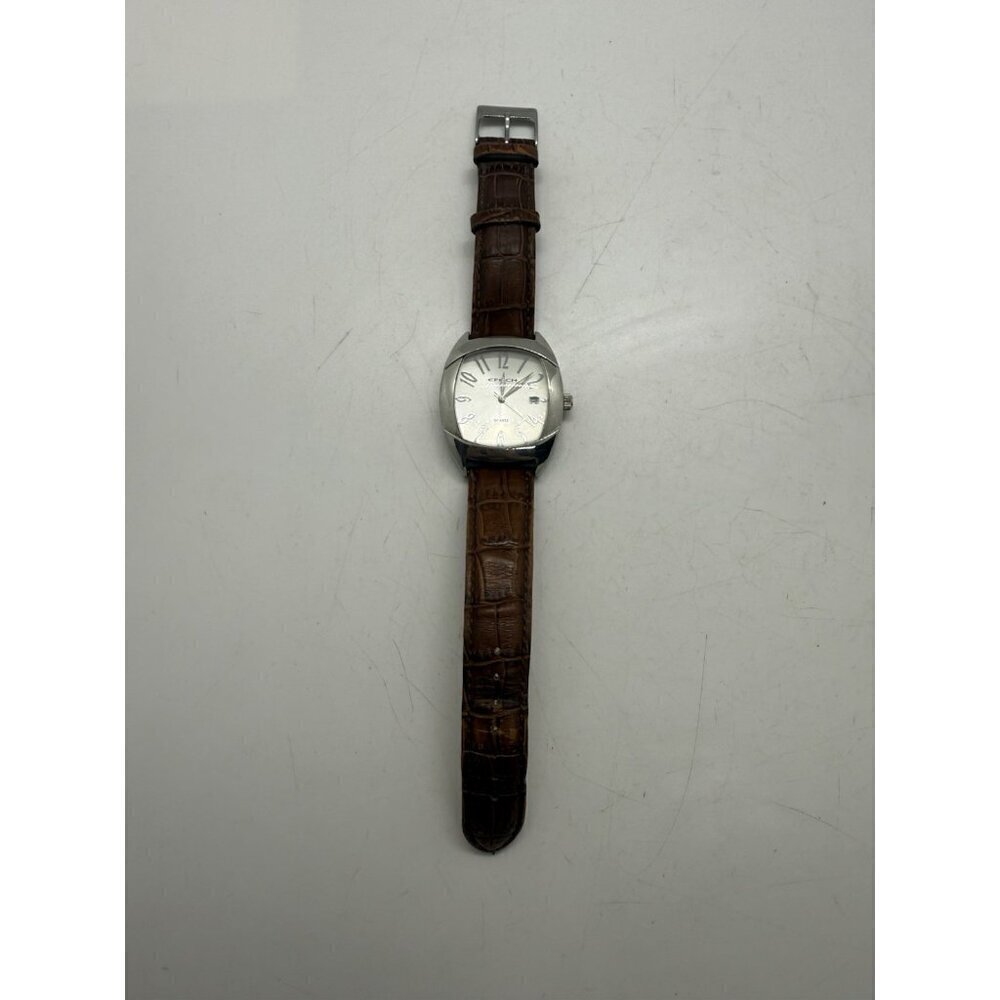 EPECH Quartz Women's Stainless Steel Watch Brown Leather Band Arabic Numerals - Picture 4 of 7